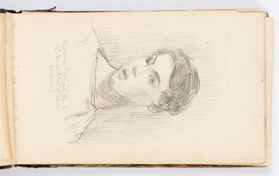 Página de cuaderno de bocetos: Retrato histórico No. 3 (Autorretrato) de Kenyon Cox