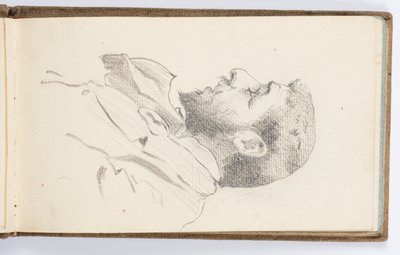 Página de cuaderno de bocetos: Hombre de perfil de Kenyon Cox
