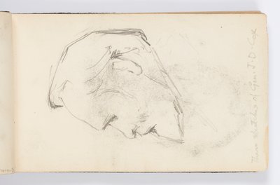 Página de cuaderno de bocetos: Hombre con barba de perfil de Kenyon Cox