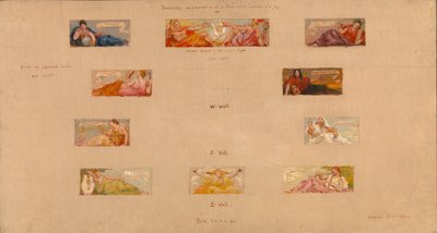 Bocetos para la Decoración de una Biblioteca Privada A de Kenyon Cox