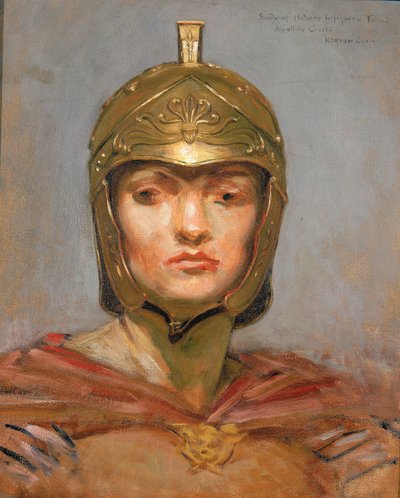 Estudio para el mural del edificio del Tribunal de Apelación, Nueva York; "Statute Law", casco para la figura de la "Fuerza" de Kenyon Cox
