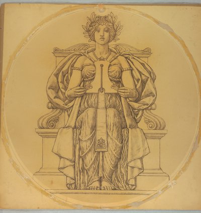 Estudio para "Rectitud," Luneta en el Palacio de Justicia del Condado de Hudson, Jersey City, NJ de Kenyon Cox