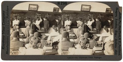 "Una clase de aritmética, Tuskegee, Alabama",c. 1900 (foto) de Keystone View Company