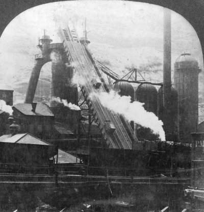 Alto horno, Pittsburgh, Pensilvania, EE.UU., principios del siglo XX de Keystone View Company
