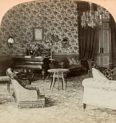 Salón de la Presidencia, cuartel general de Lord Roberts, Bloemfontein, Sudáfrica, 1900 de Keystone View Company