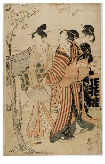 En la niebla primaveral una procesión de flores de Kikugawa Eizen