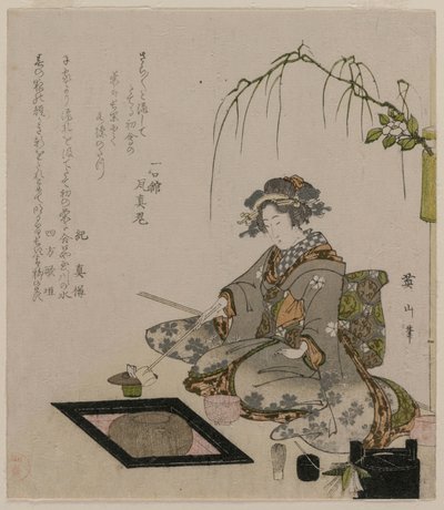 Mujer Realizando la Ceremonia del Té, ca 1820 de Kikukawa Eizan