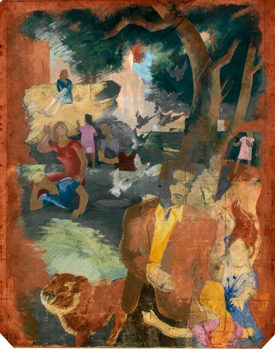 Scenes of New York--Central Park (estudio mural, Madison Square Postal Station, Nueva York) de Kindred McLeary