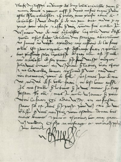 Carta del Rey René de Anjou de King of Naples Rene of Anjou