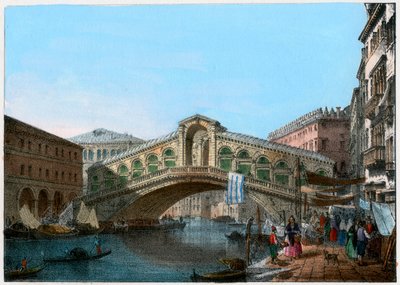 Puente de Rialto, Venecia, Italia, siglo XIX de Kirchmayn