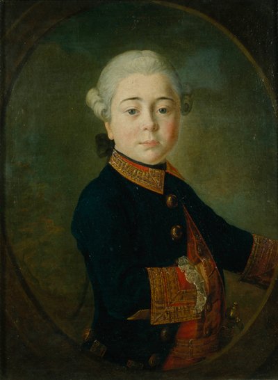 Retrato del Conde Nikolai Dmitrievich Matyushkin de niño de Kirill Ivanovich Golovachevsky