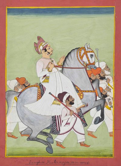 Retrato ecuestre de Singhji Motiram Ji de Kiritaji Bhak