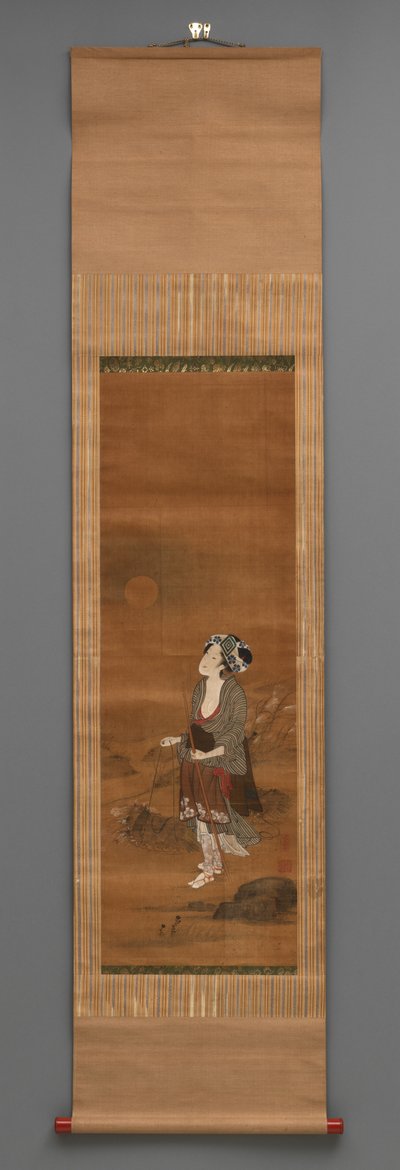 Figura de pie, c.1790-1850 (acuarela sobre seda) de Kitagawa Fujimaro