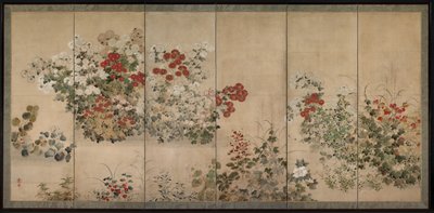Flores de las Cuatro Estaciones, mediados de 1600 de Kitagawa Sosetsu