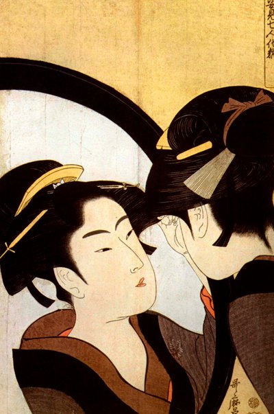 Una belleza ante el espejo, c1793 de Kitagawa Utamaro
