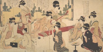 Una Fiesta Nocturna Alegre, ca. 1805 de Kitagawa Utamaro