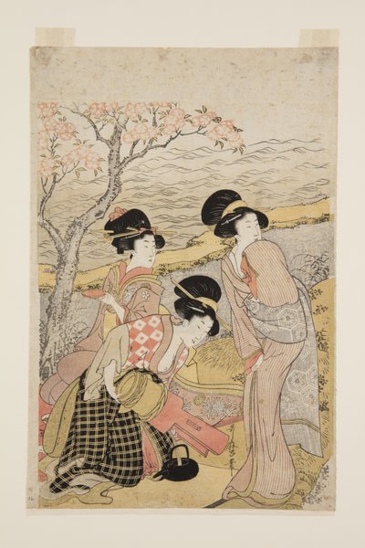 Fiesta de sake junto al mar de Kitagawa Utamaro