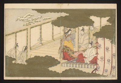 Una escena judicial en la nieve de Kitagawa Utamaro