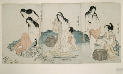Buceadores de abulón de Kitagawa Utamaro