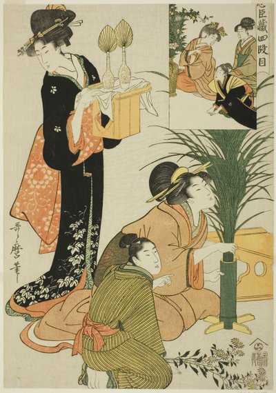 Acto IV, de Tesoro de los Retenedores Leales de Kitagawa Utamaro