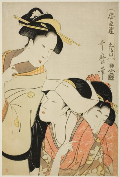 Acto IX (Kudanme), de la serie "El Tesoro de los Retenedores Leales (Chushingura)" de Kitagawa Utamaro