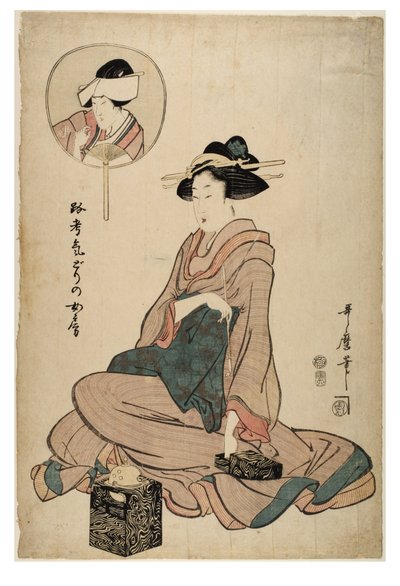 Actor Segawa Roko en el papel de una esposa de Kitagawa Utamaro