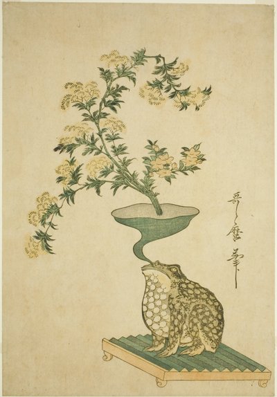 Una disposición de Valeriana (Ominaeshi) y Flores de Campana Chinas (Kikyo) de Kitagawa Utamaro