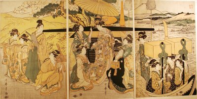 En el embarcadero del ferry de Kitagawa Utamaro