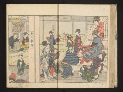 Haciendo de ciego en un día libre de Kitagawa Utamaro