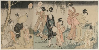 Cazando Luciérnagas, c. 1796-1797 de Kitagawa Utamaro