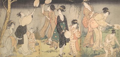 Cazando luciérnagas Hotaru gari, ca. 1796-97 de Kitagawa Utamaro