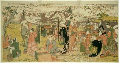 Banquete de flores de cerezo (Oka no utage) de Kitagawa Utamaro