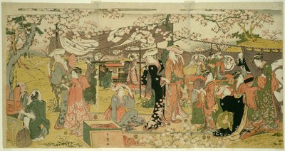 Banquete de cerezos en flor (Oka no utage) de Kitagawa Utamaro