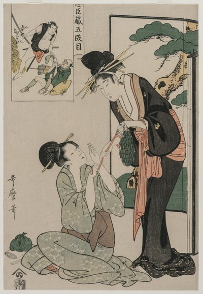 Chushingura: Acto V del Almacén de la Lealtad, finales de la década de 1790 de Kitagawa Utamaro
