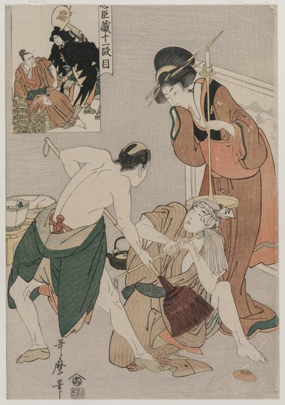 Chushingura: Acto XI de El almacén de la lealtad de Kitagawa Utamaro