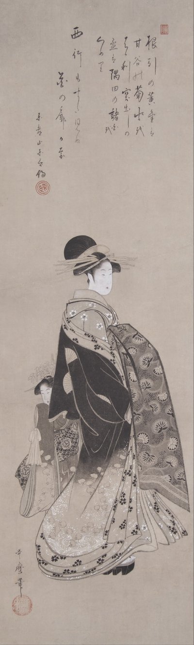 Cortesana en procesión de Kitagawa Utamaro