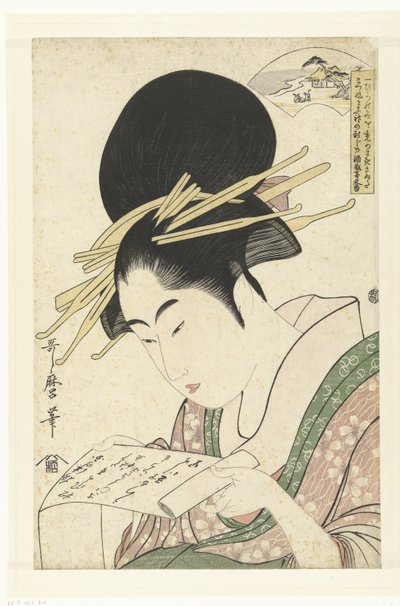 Cortesana y el río Toi Tama Los seis ríos Tama (título de la serie) de Kitagawa Utamaro