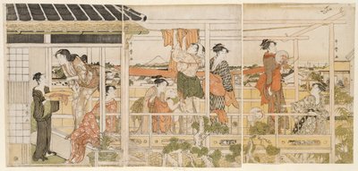 Secando Ropa (Monohoshi) de Kitagawa Utamaro