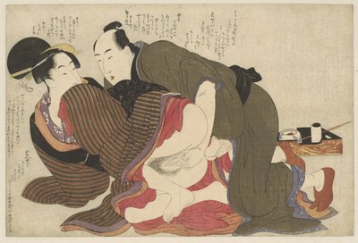 hombre casado y viuda Negai no itoguchi (título de la serie) de Kitagawa Utamaro