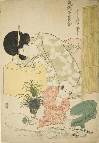Peces dorados, de la serie "Comparación elegante de pequeños tesoros (Furyu kodakara awase)" de Kitagawa Utamaro