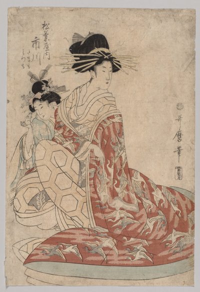 Ichikawa de Matsubaya con Minomo y Tamamo de Kitagawa Utamaro