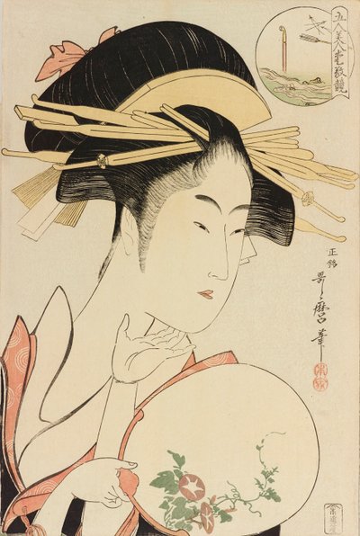 Kisegawa del Matsubaya, de la serie Comparación de los encantos de cinco bellezas, c. 1795 de Kitagawa Utamaro