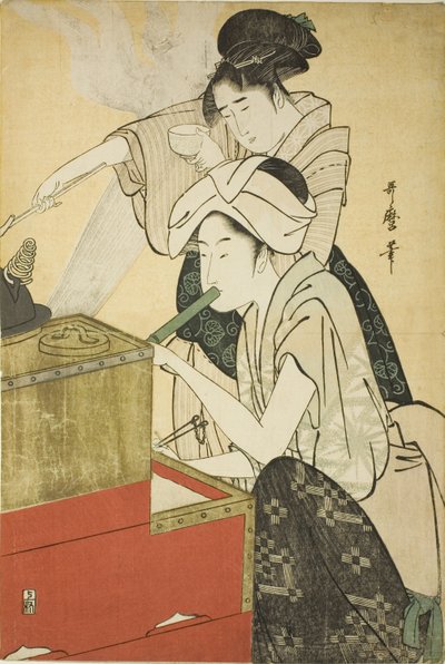 Escena de cocina de Kitagawa Utamaro