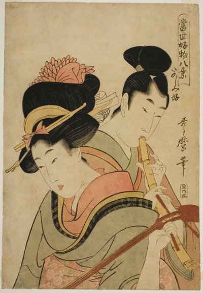 Likes disfrutando de sí misma (Tanoshimizuki), de la serie "Ocho vistas de las cosas favoritas de hoy (Tosei kobutsu hakkei)" de Kitagawa Utamaro