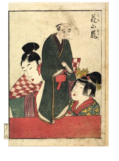 Escenas de marionetas con manipuladores masculinos y femeninos de Kitagawa Utamaro