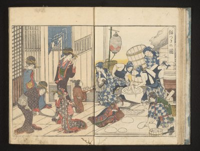 Mochi maken de Kitagawa Utamaro