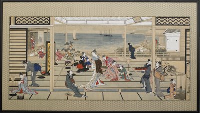 Revelry a la luz de la luna en Dozo Sagami, finales del siglo XVIII de Kitagawa Utamaro