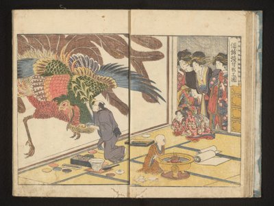 Realización de un mural de Kitagawa Utamaro