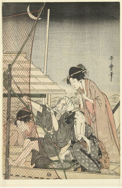 Pesca nocturna de Kitagawa Utamaro