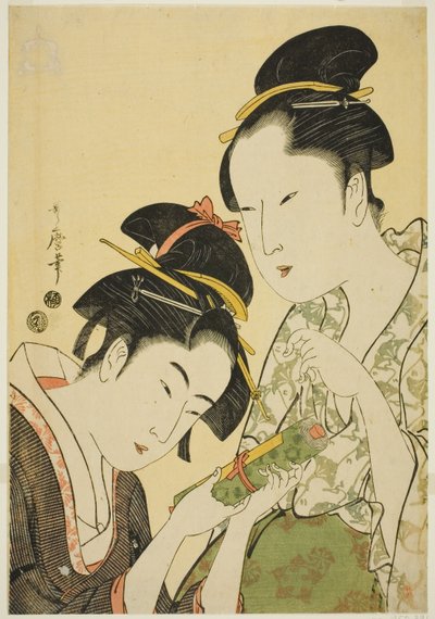 Okita y Ofuji de Kitagawa Utamaro